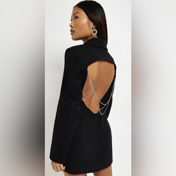 NWT Petite Black Embellished Blazer Dress - Picture 1 of 4